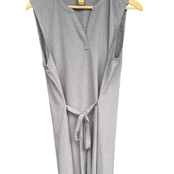 Eddie Bauer Departure sleeveless travel dress grey with tie belt size L NWOT - Picture 7 of 9